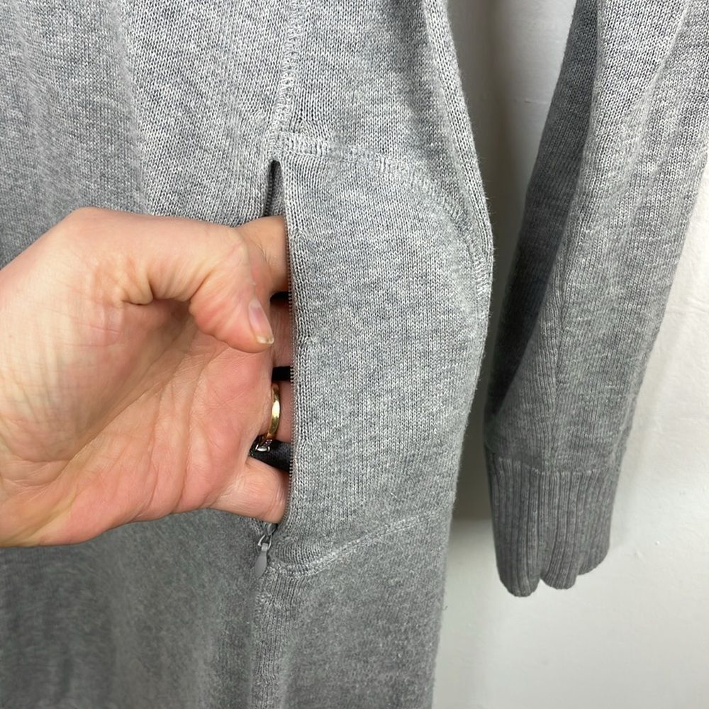 Athleta Sochi Cowl neck Wrap Dress lightweight Sweater long sleeves size XS Gray - Picture 4 of 12